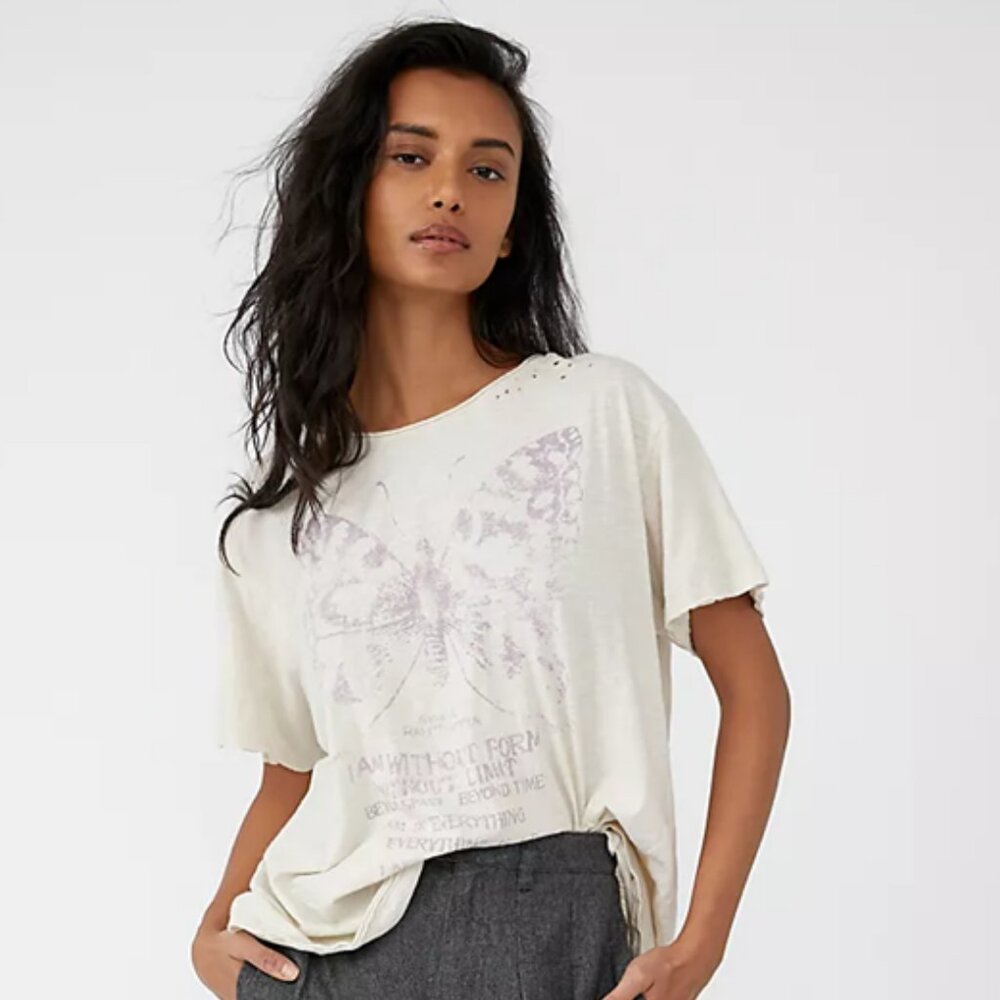 Magnolia Pearl Beyond Space Butterfly Tee in Midnight One Size